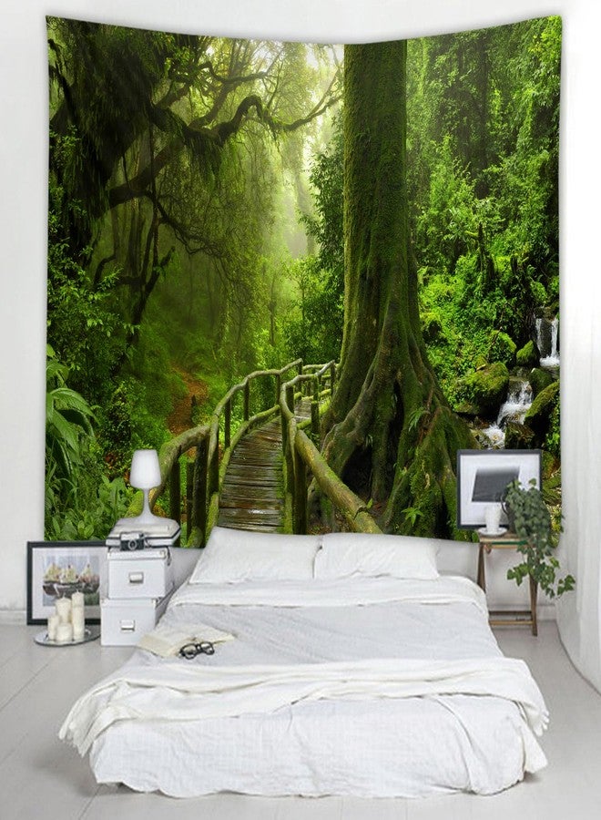 LYFANS Handicrafts Forest Ancient Road psychedelic Design Tapestry Flower Colorful Plant Bedroom, Living Room, Dormitory Daily Forest Decoration Tapestry (79x59 Inches) - Image 3